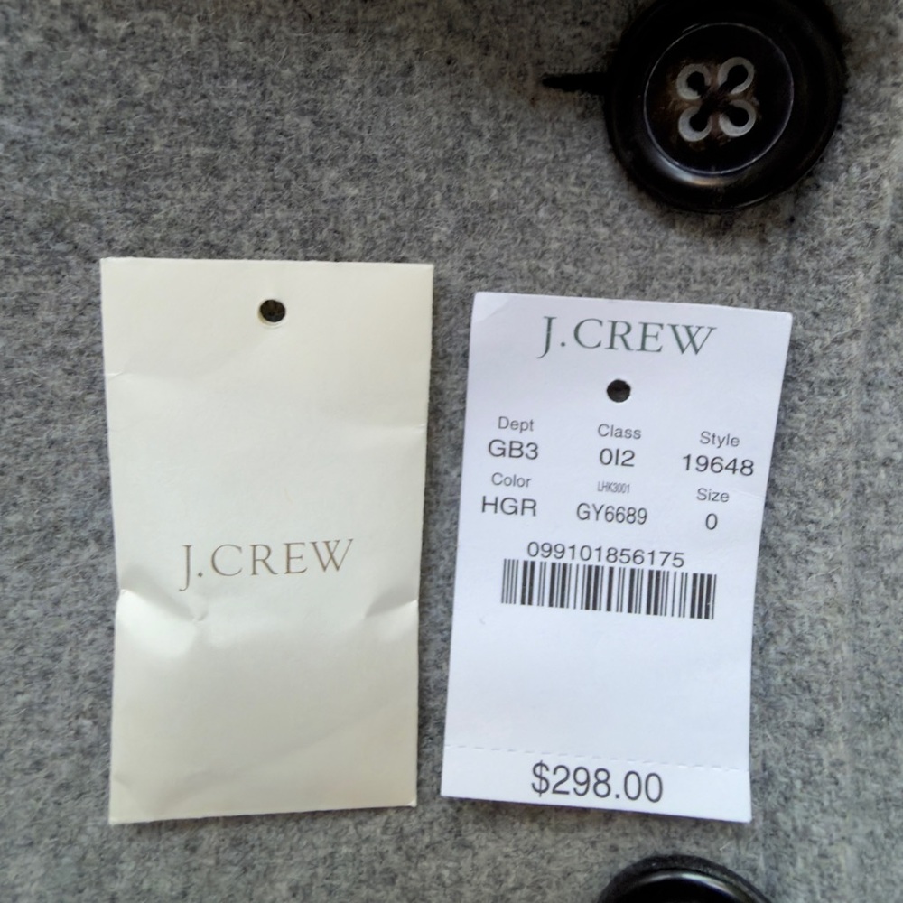 J. Crew Boulevard Wool Stadium-Cloth Trench Coat - Sz 0 - Picture 12 of 12